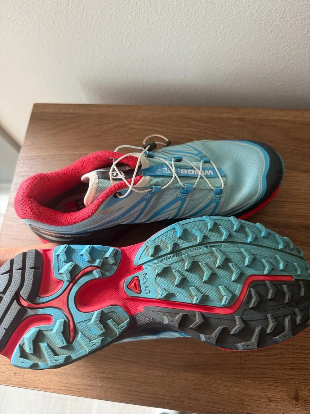 Salomon Women's Light Blue & Coral Trail Running Shoes